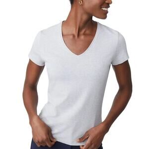J McLaughlin Terrine Top White V Neck Cotton Blend M